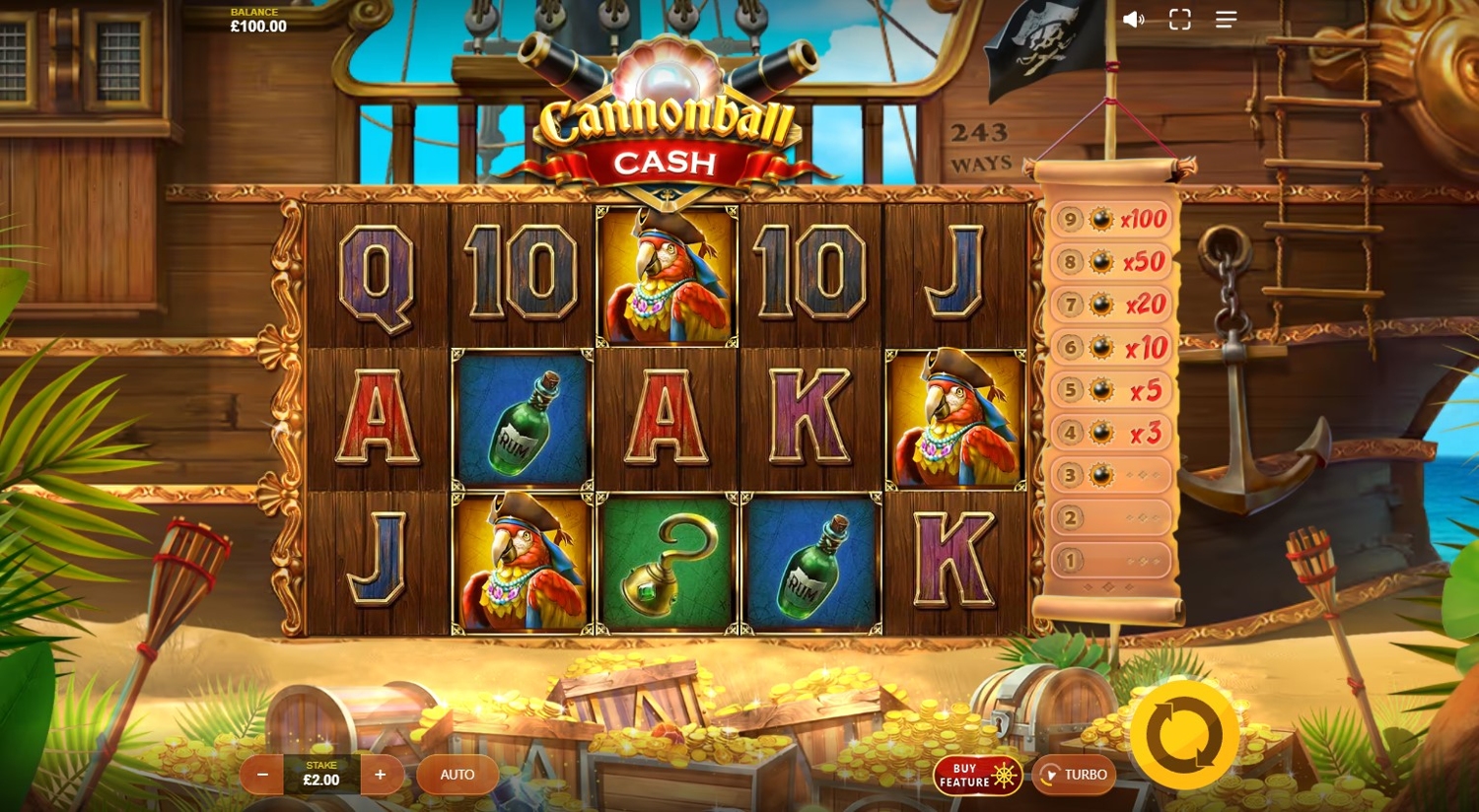 Cannonball Cash Slot Gameplay