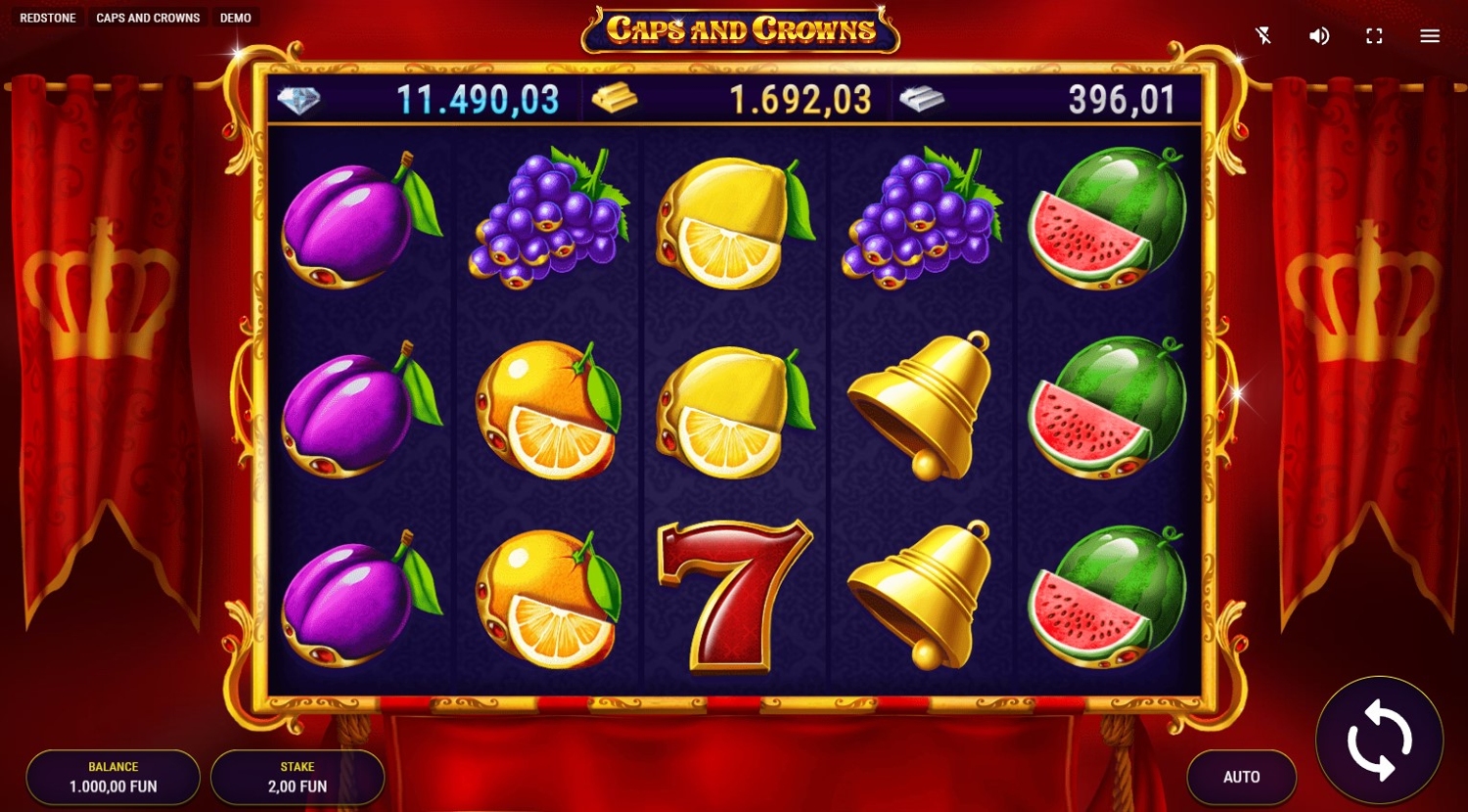 Caps and Crowns Slot Gameplay