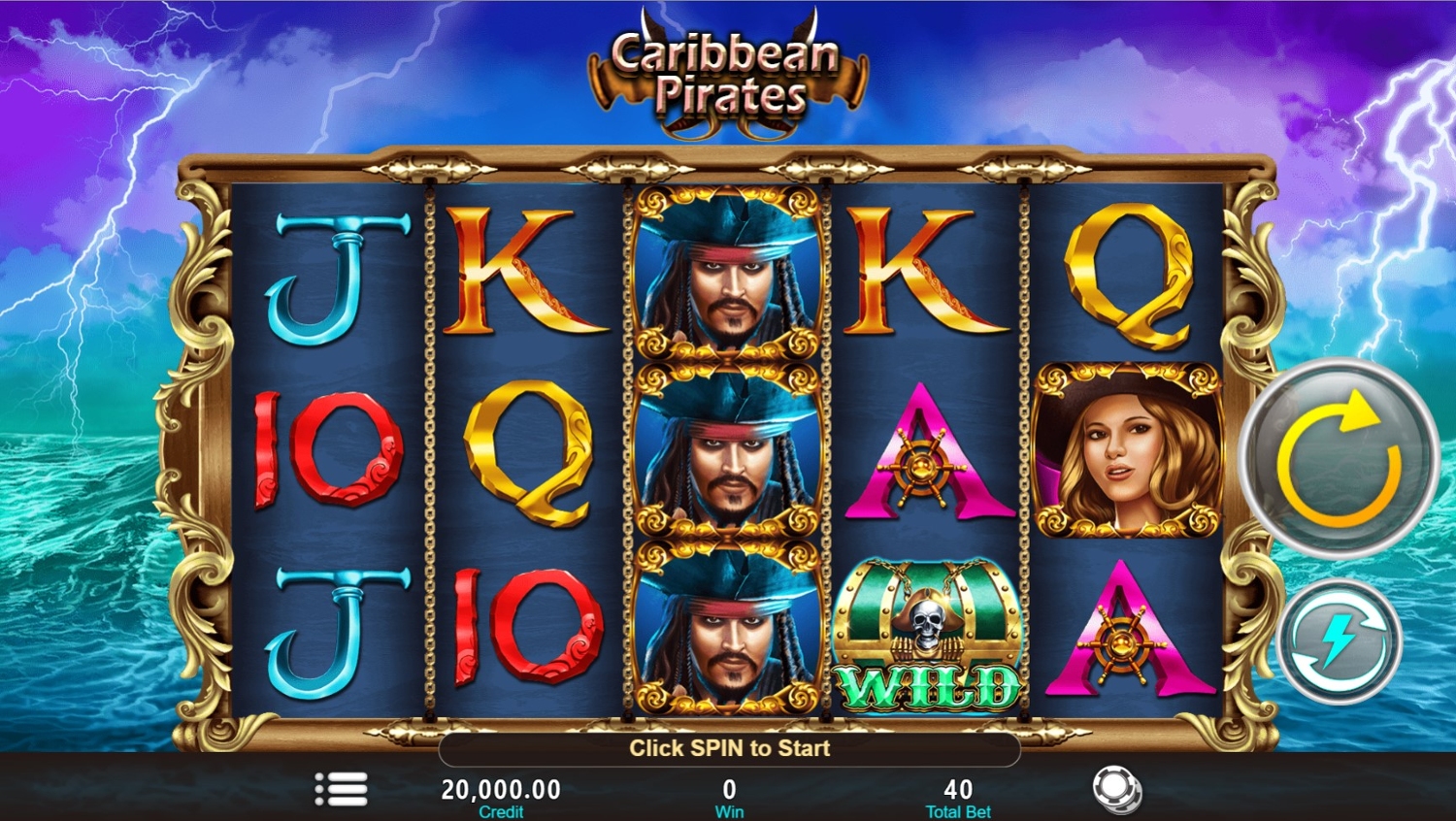 Caribbean Pirates Slot Gameplay