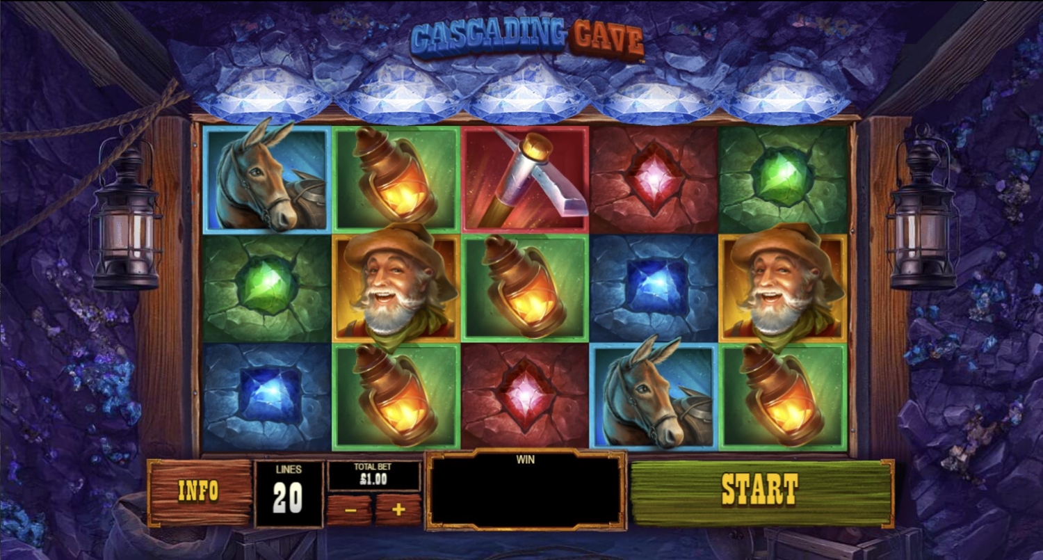 Cascading Cave Slot Gameplay