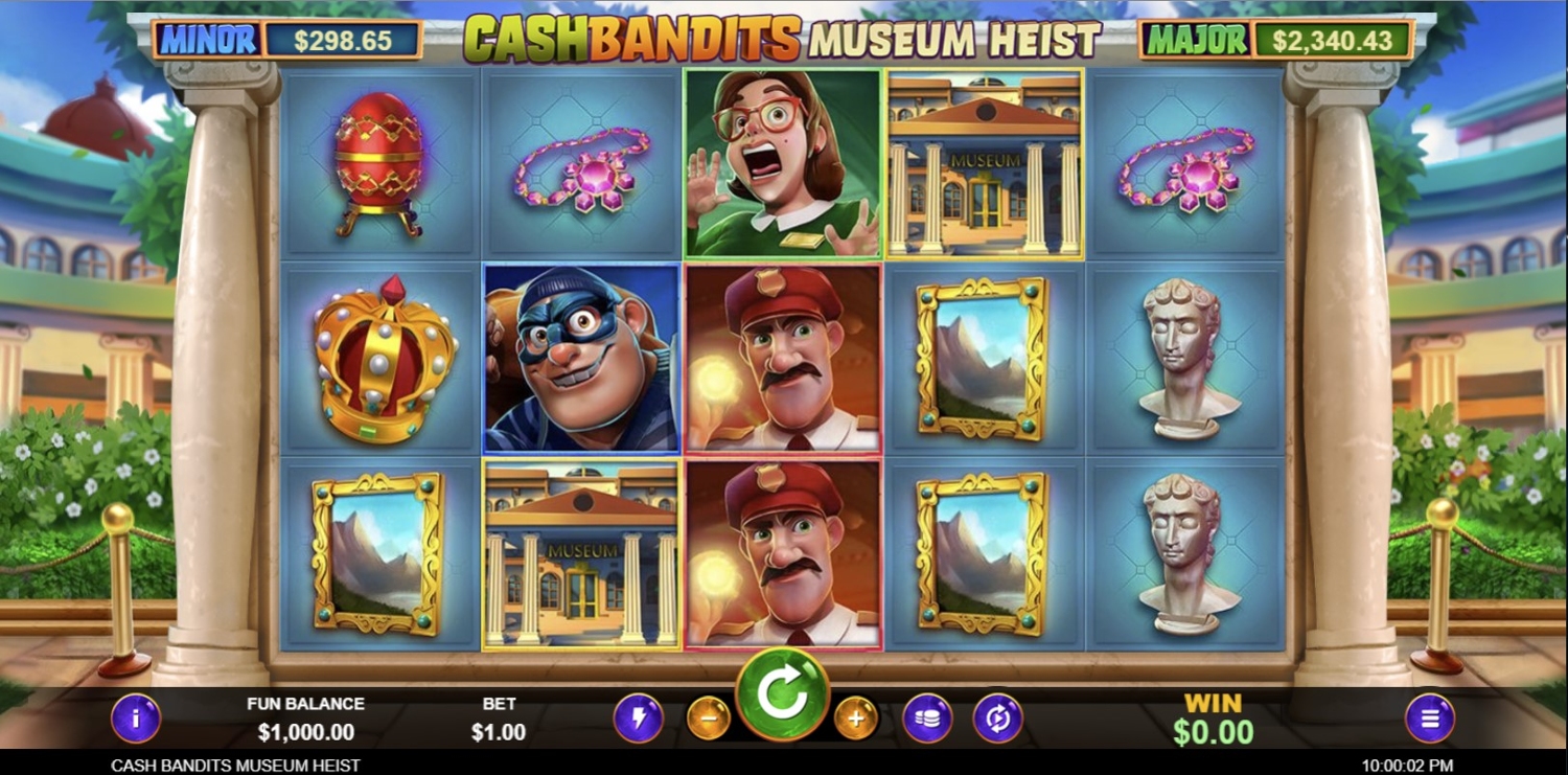 Cash Bandits Museum Heist Slot Gameplay