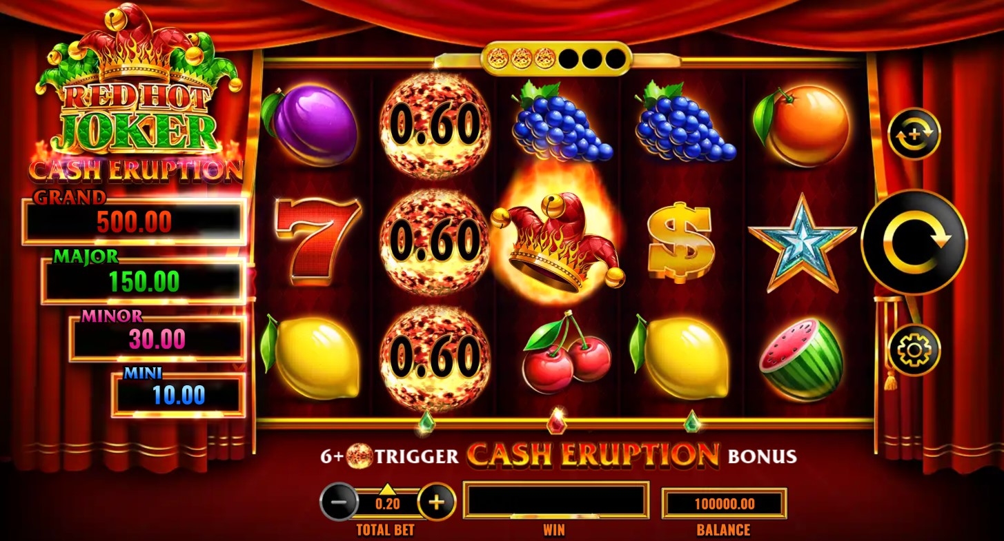 Cash Eruption Red Hot Joker Slot Gameplay