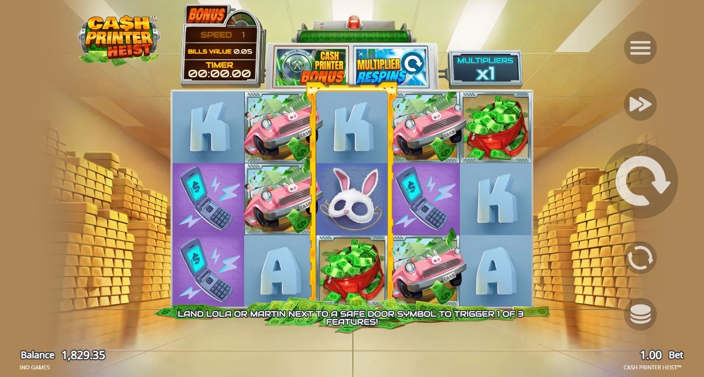 Cash Printer Heist Slot Gameplay