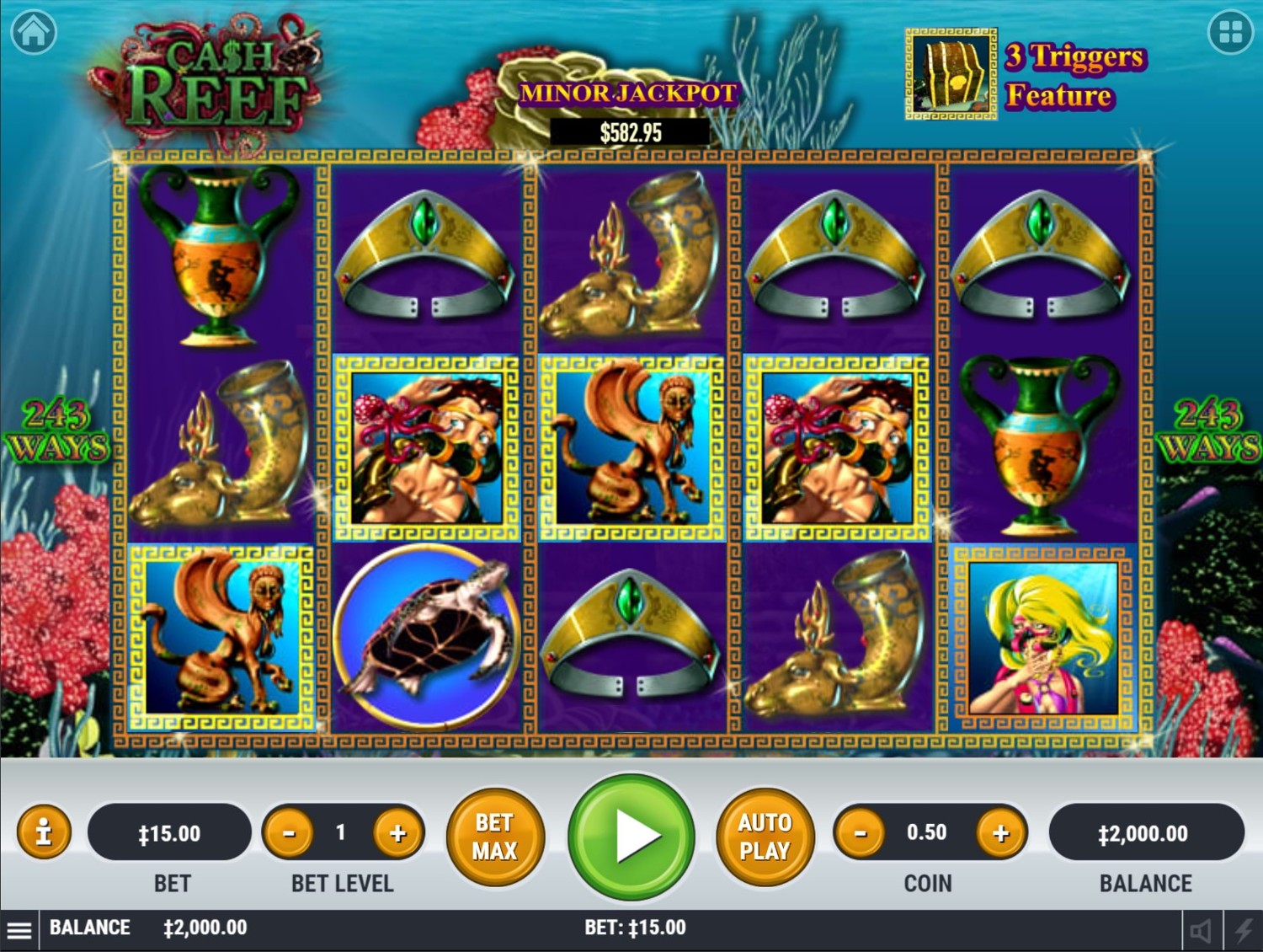 Cash Reef Slot Gameplay
