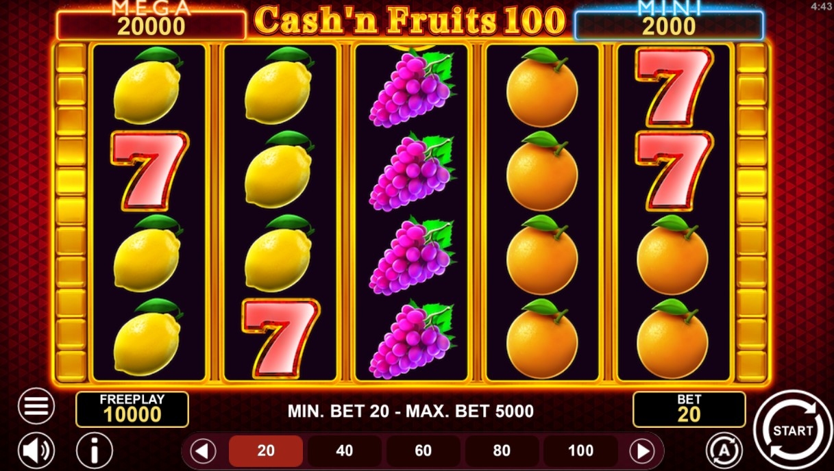 Cash'n Fruits 100 Hold & Win Slot Gameplay