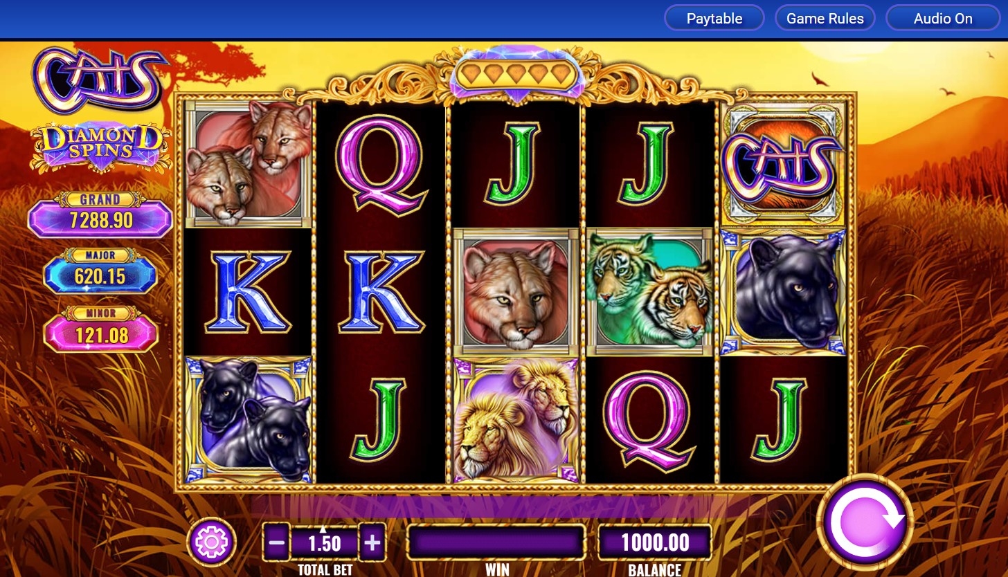 Cats Diamond Spins Slot Gameplay
