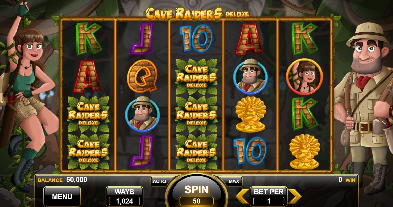 Cave Raider Deluxe Slot Gameplay