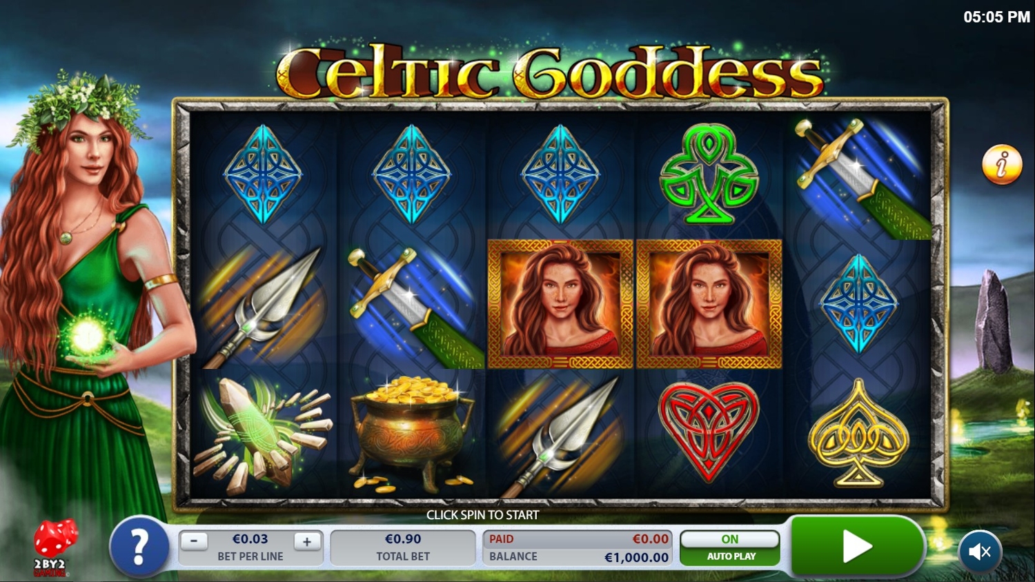 Celtic Goddess Slot Gameplay