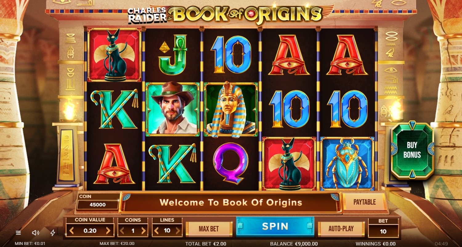 Charles Raider & The Book of Origins Slot Gameplay