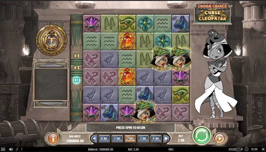 Charlie Chance and the Curse of Cleopatra Slot Gameplay