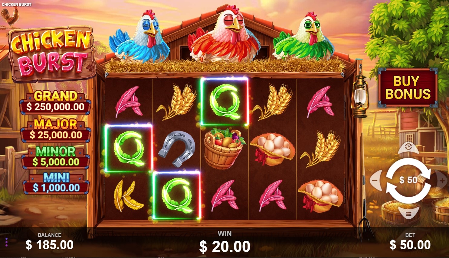 Chicken Burst Slot Gameplay