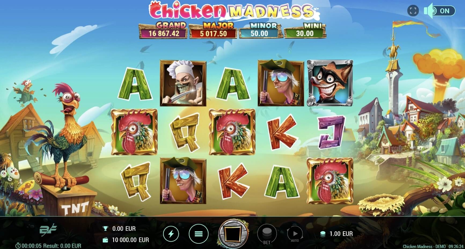 Chicken Madness Slot Gameplay