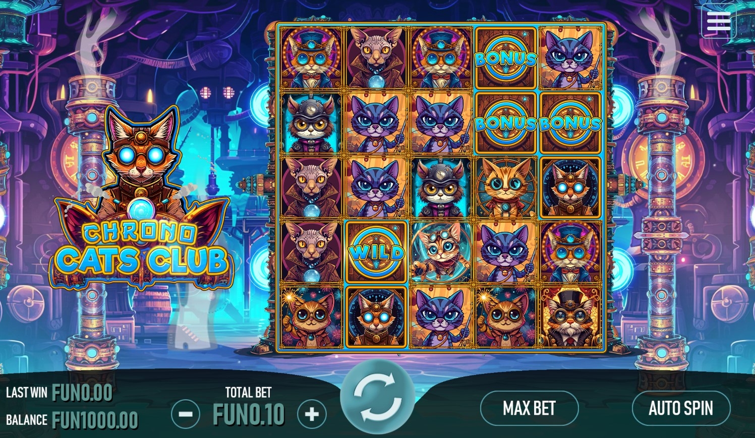 Chrono Cats Club Slot Gameplay