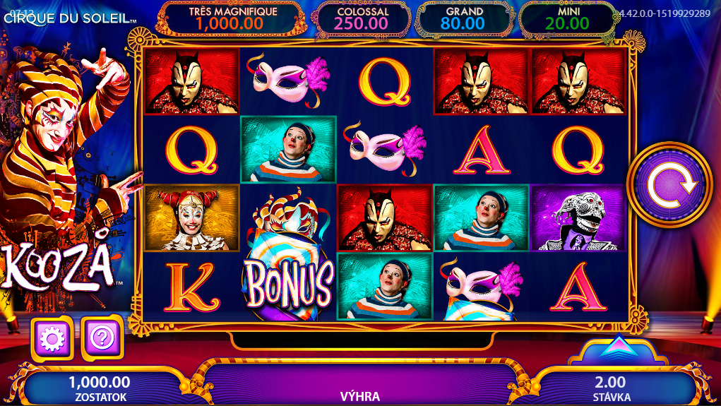 Cirque du Soleil Kooza Slot Gameplay