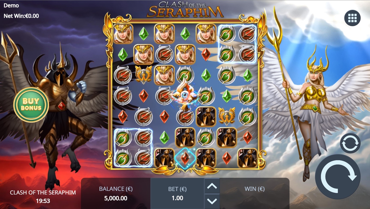 Clash of the Seraphim Slot Gameplay