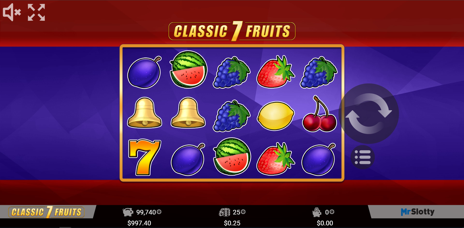 Classic 7 Fruits Slot Gameplay