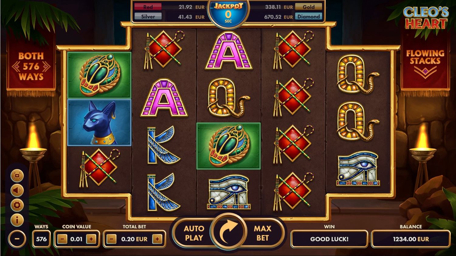 Cleo's Heart Slot Gameplay