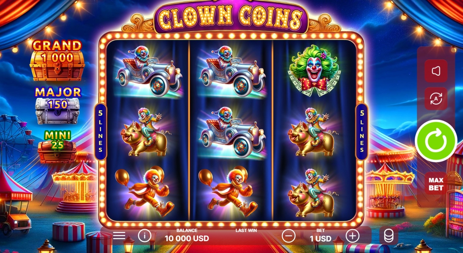 Clown Coins Slot Gameplay