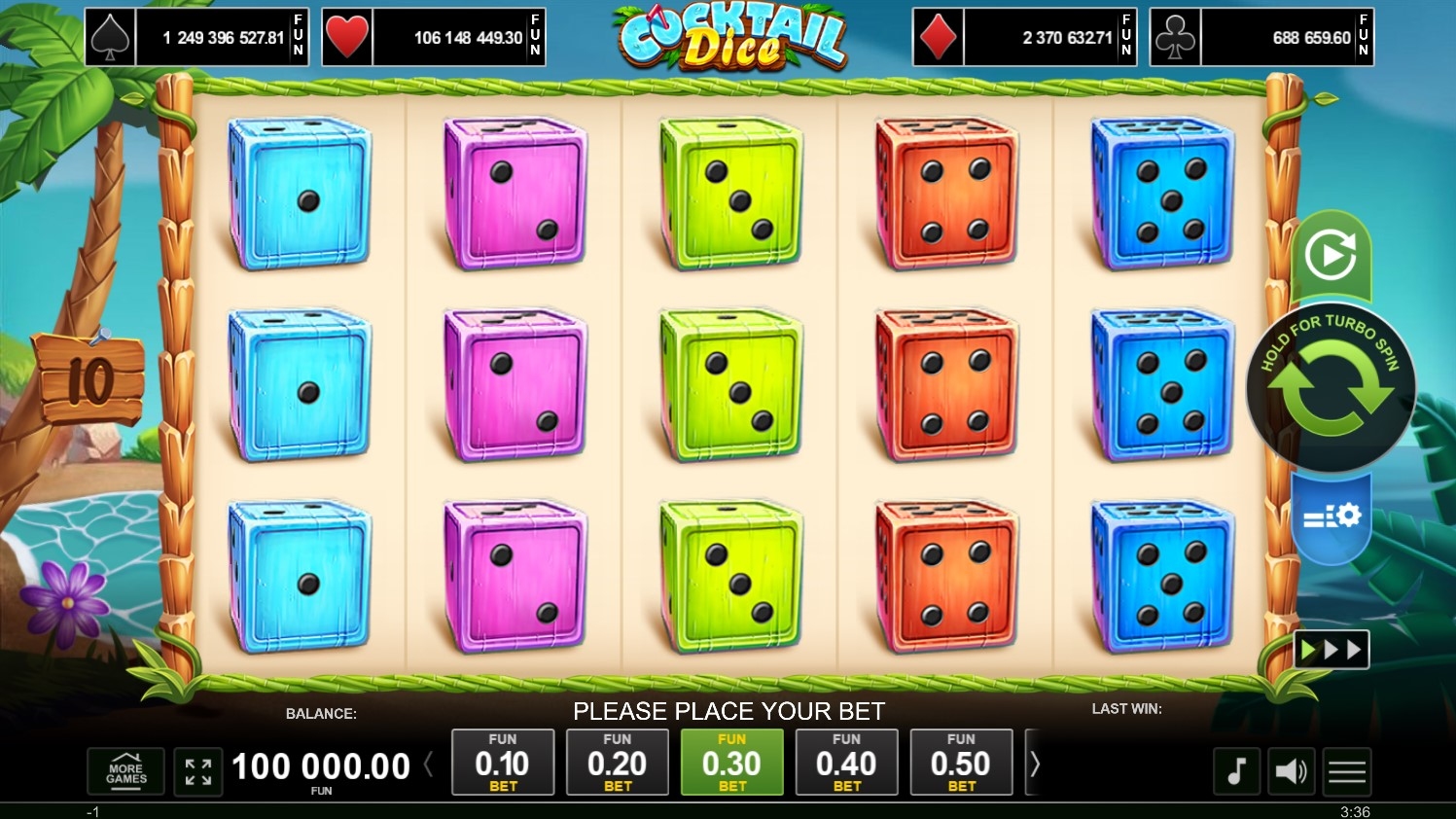 Cocktail Dice Slot Gameplay