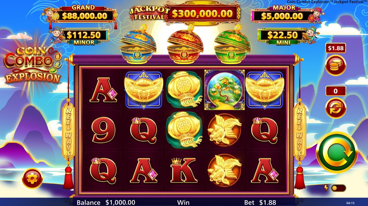 Coin Combo Explosion Jackpot Festival Slot Gameplay