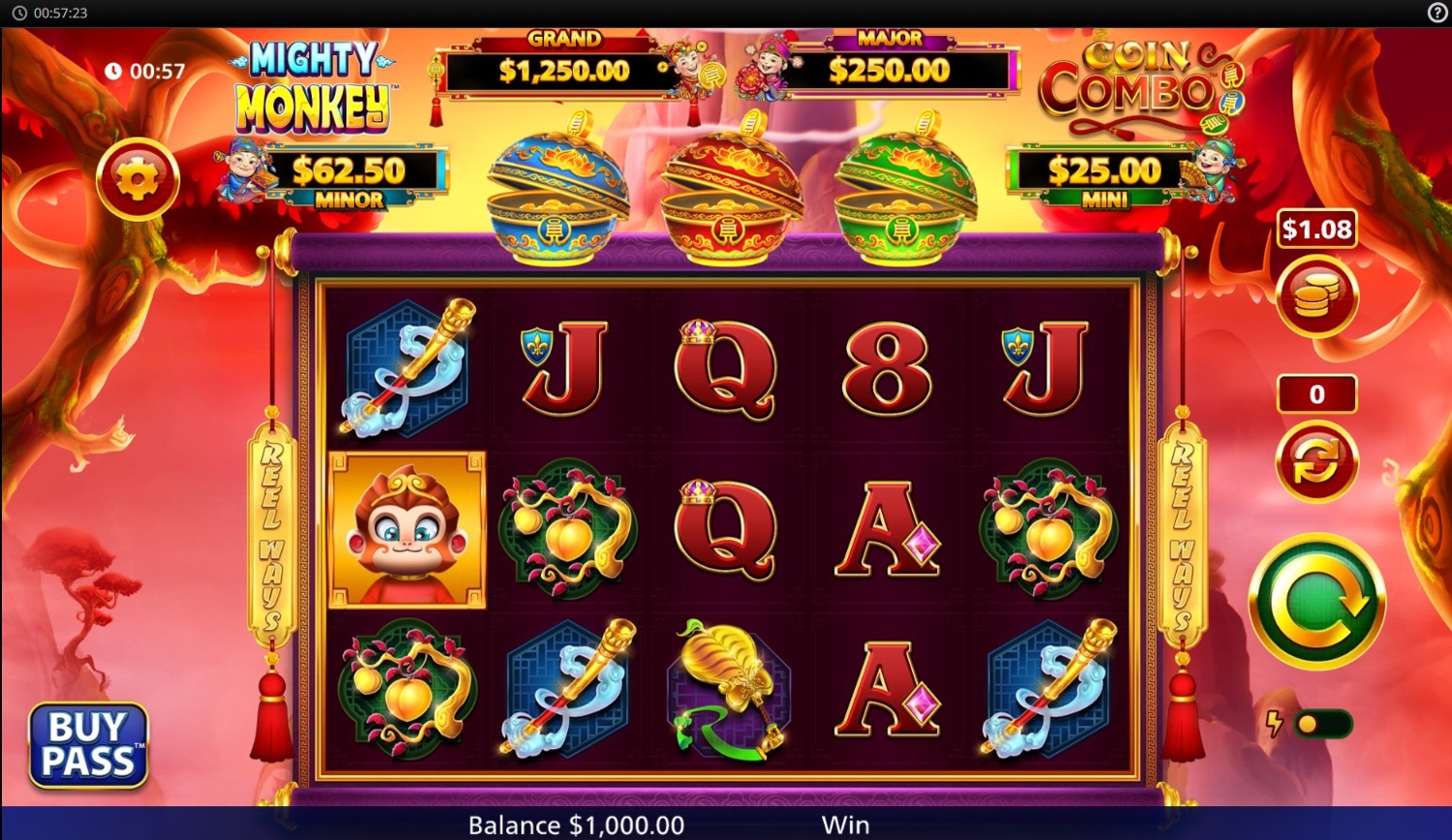 Coin Combo Mighty Monkey Slot Gameplay