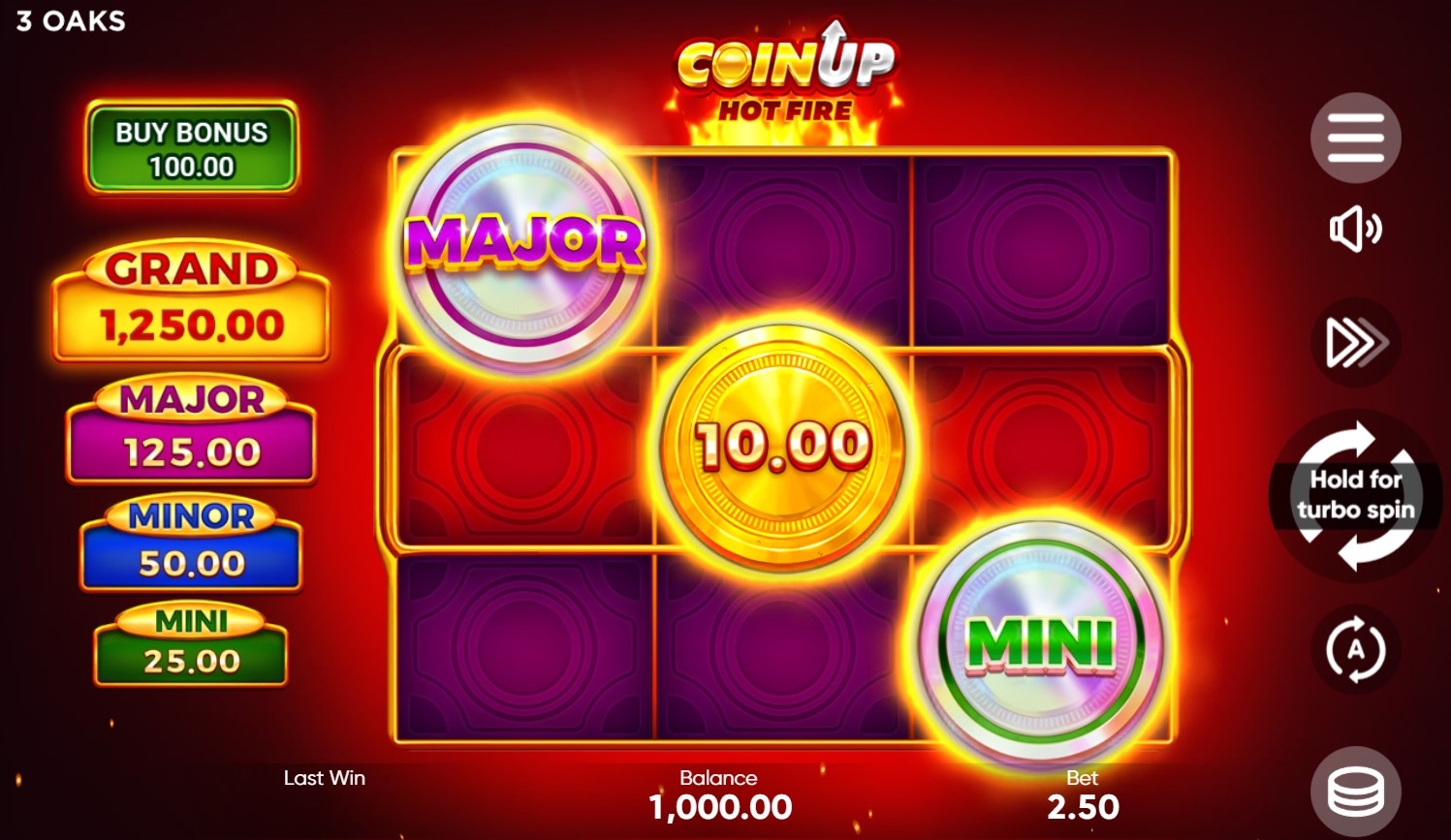 Coin Up: Hot Fire Slot Gameplay