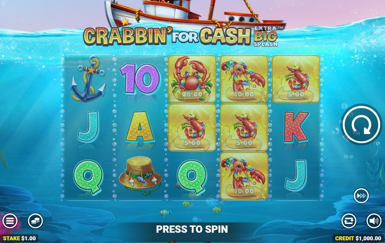 Crabbin' for Cash Extra Big Splash Slot Gameplay