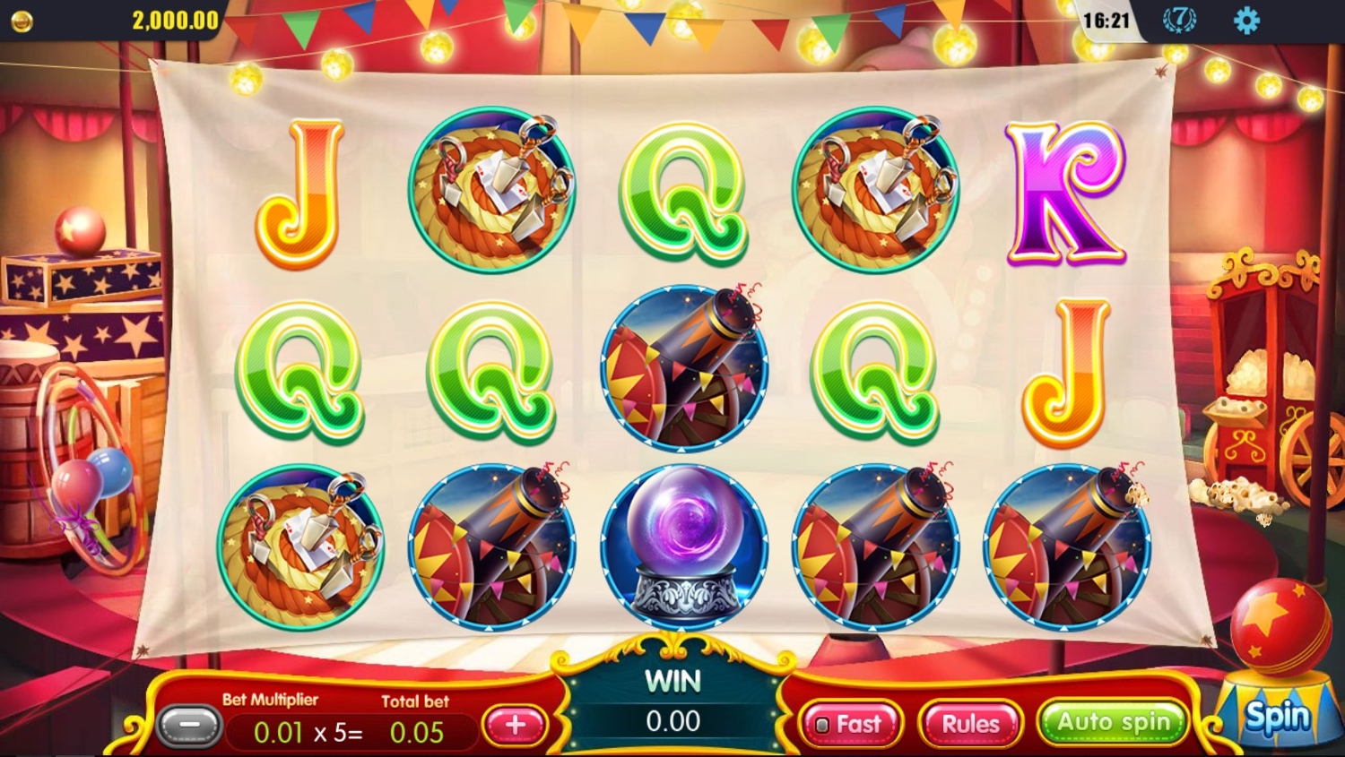 Crazy Circus Slot Gameplay