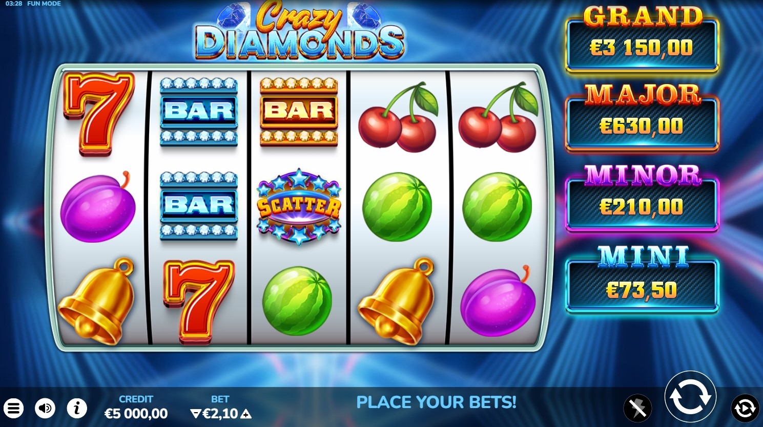 Crazy Diamonds Slot Gameplay