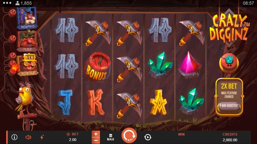 Crazy Digginz - It's all Mine! Slot Gameplay