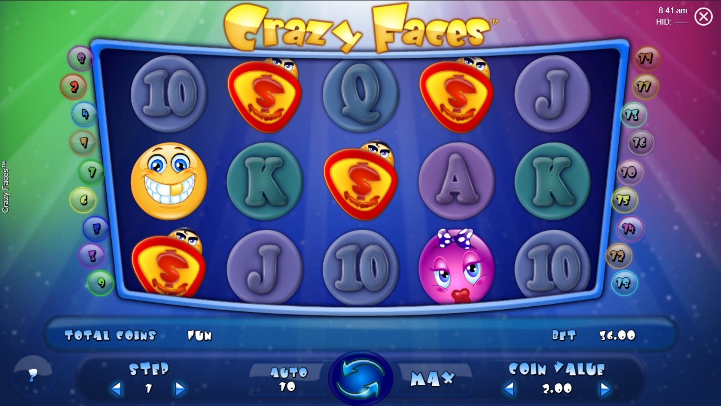 Crazy Faces Slot Gameplay