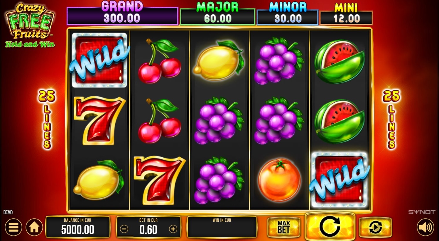 Crazy Free Fruits Slot Gameplay