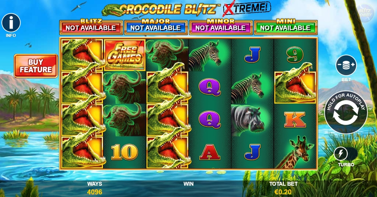 Crocodile Blitz Extreme Slot Gameplay