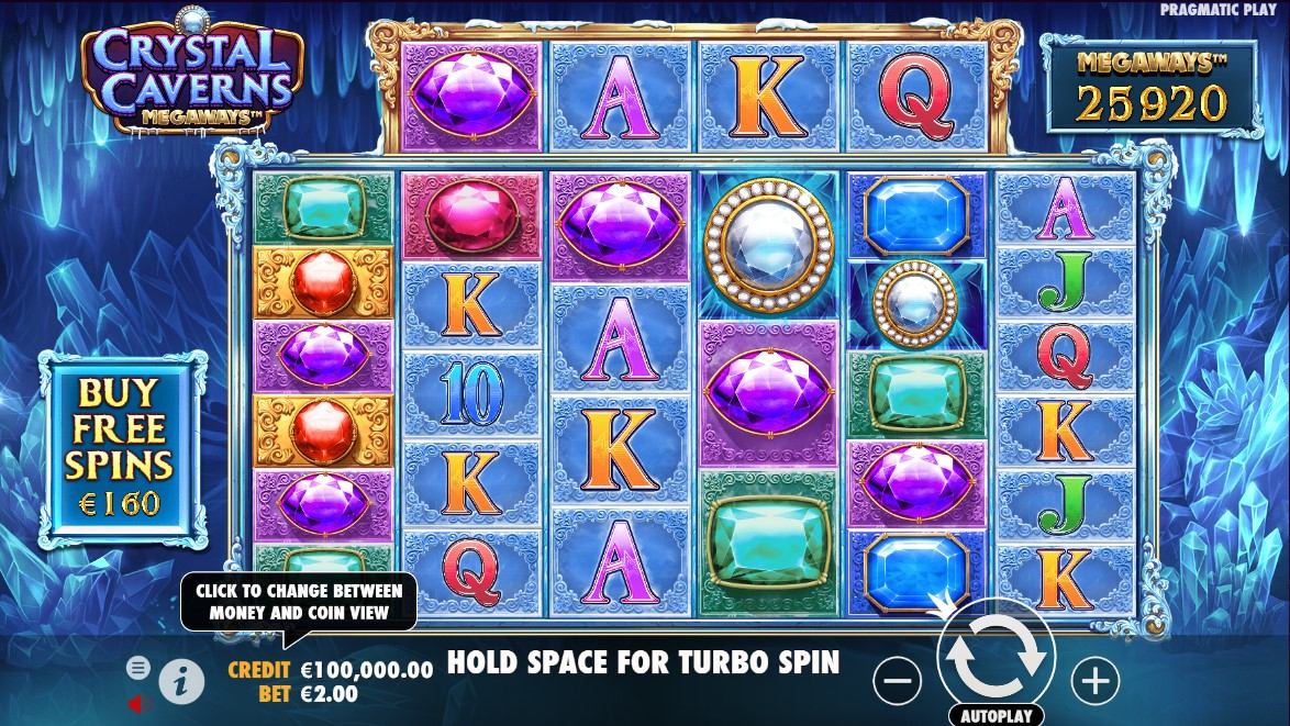 Crystal Caverns Megaways Slot Gameplay