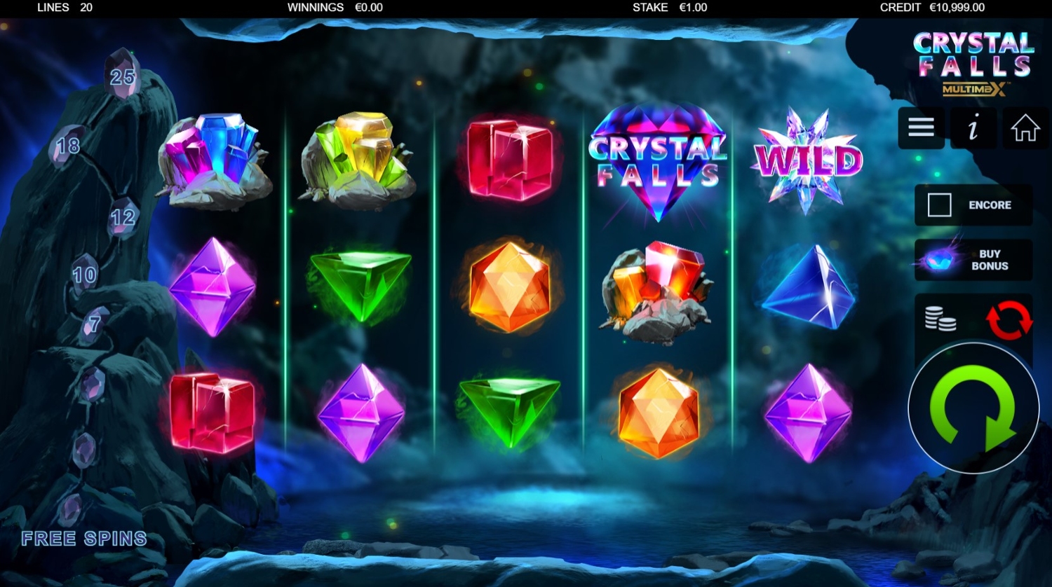 Crystal Falls Multimax Slot Gameplay