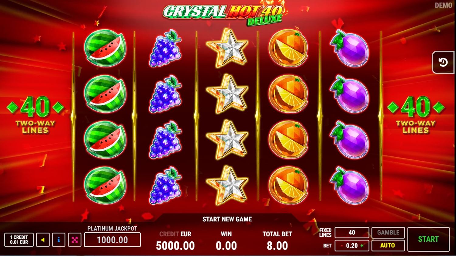 Crystal Hot 40 Deluxe Slot Gameplay