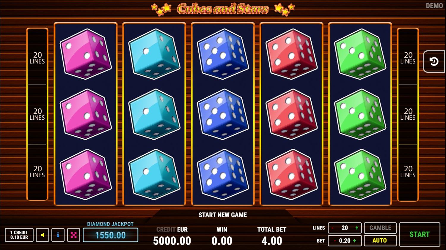Cubes and Stars Slot Gameplay