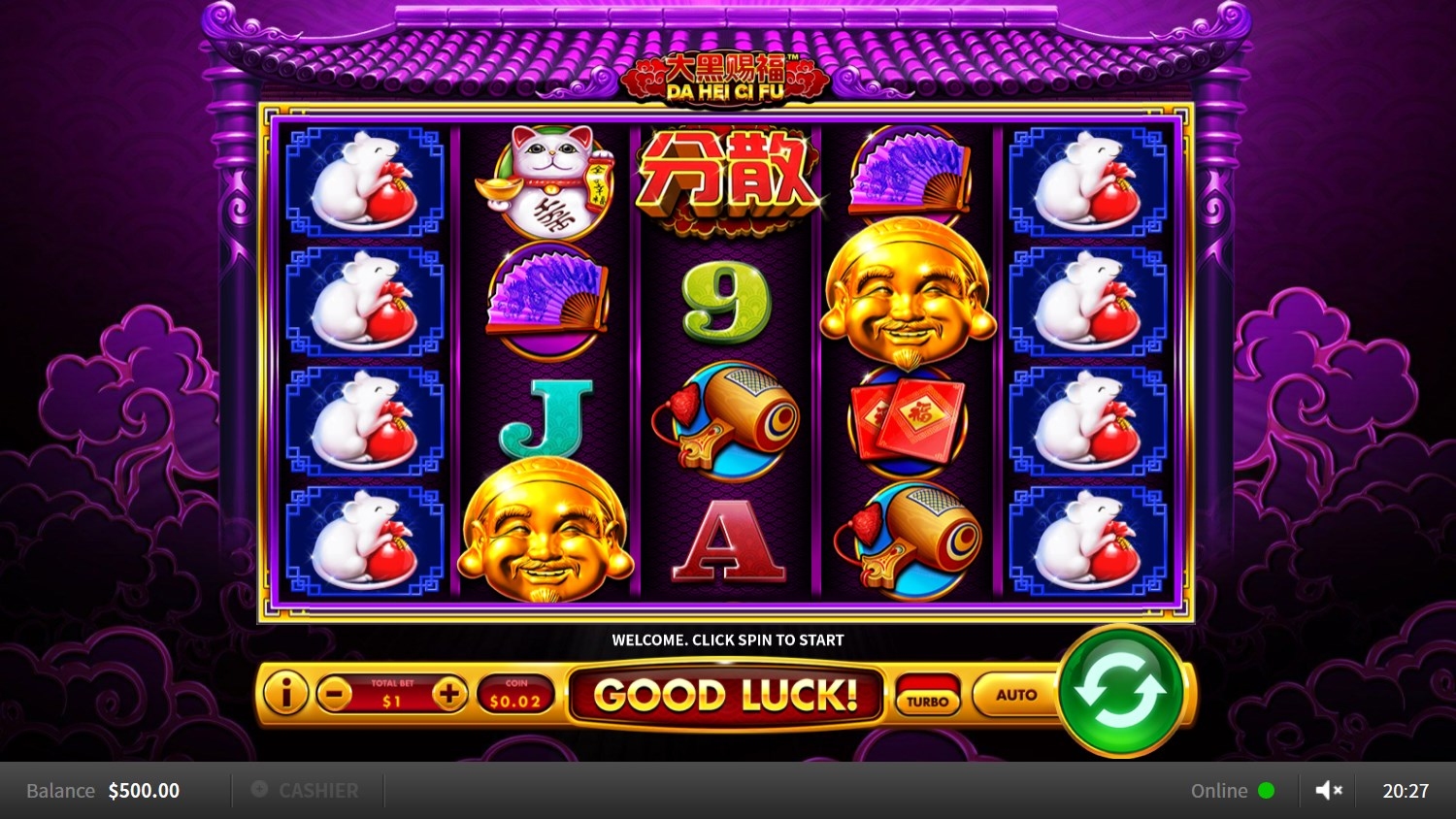 Da Hei Ci Fu Slot Gameplay