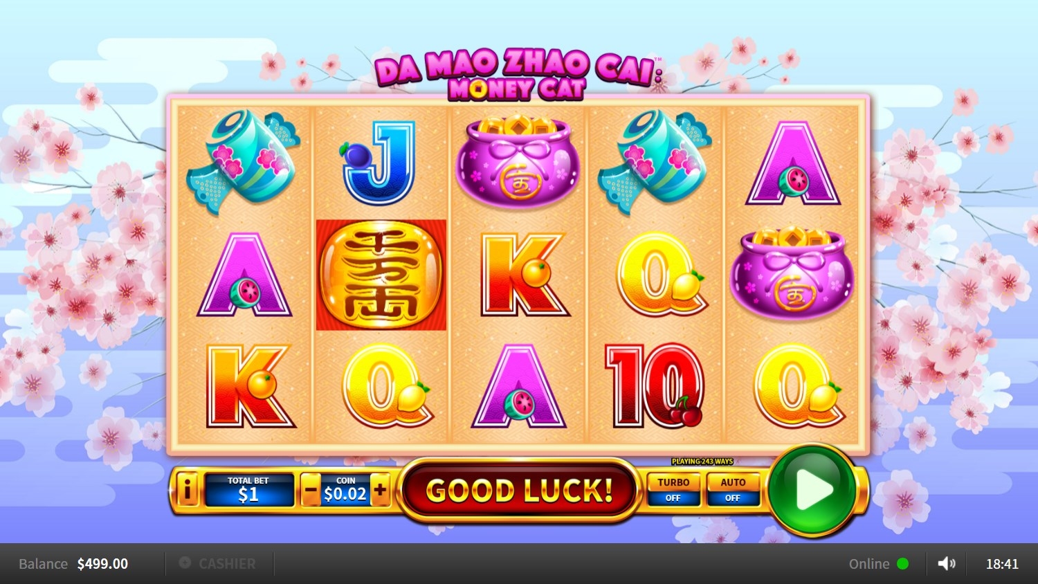 Da Mao Zhao Cai Money Cat Slot Gameplay