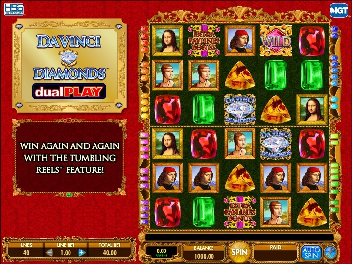 Da Vinci Diamonds Dual Play Slot Gameplay