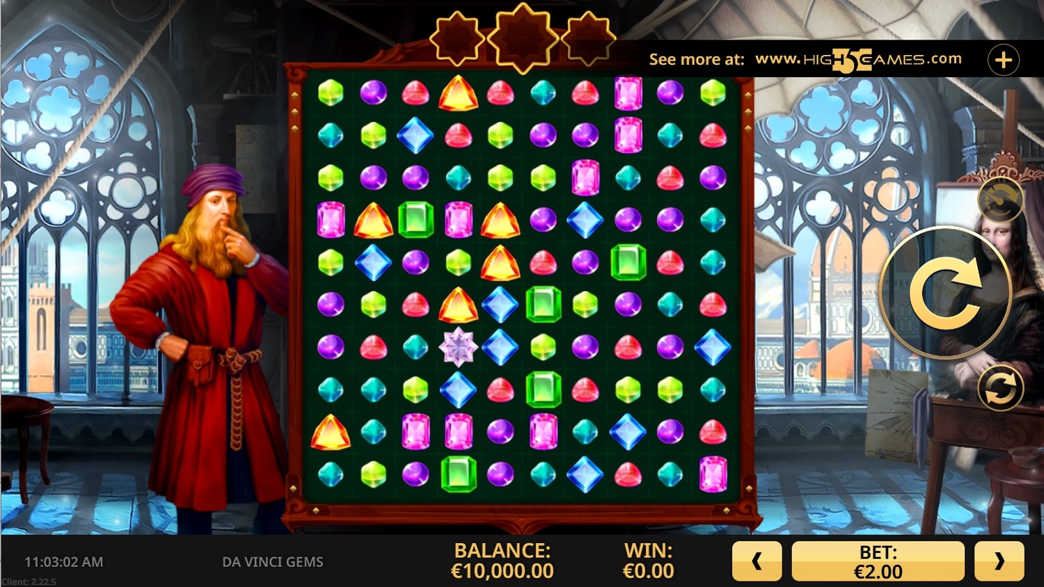 Da Vinci Gems Slot Gameplay