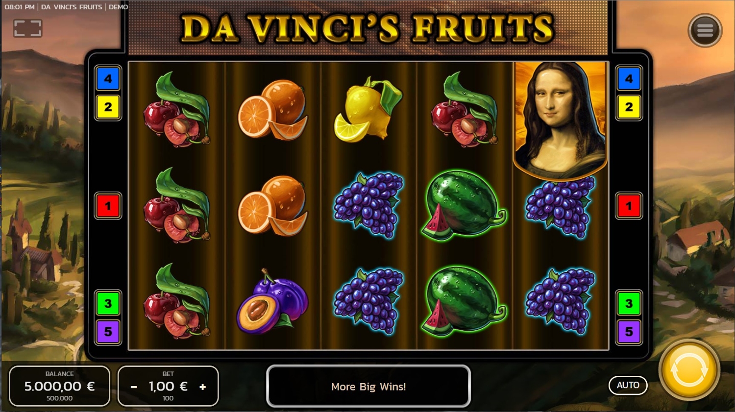 Da Vinci's Fruits Slot Gameplay