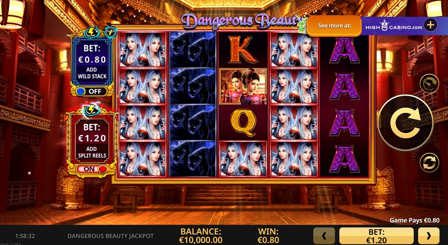 Dangerous Beauty Jackpot Slot Gameplay