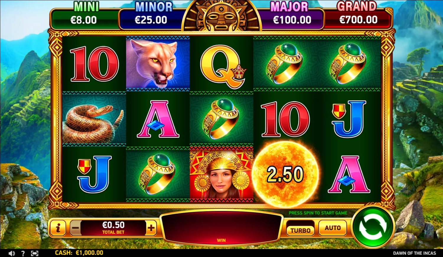 Dawn of the Incas Slot Gameplay