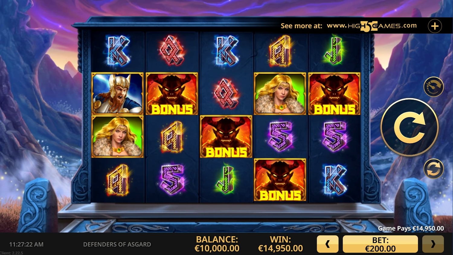 Defenders of Asgard Slot Gameplay