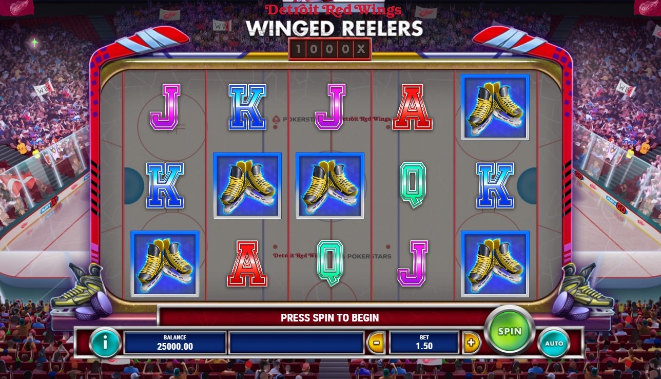 Detroit Red Wings Winged Reelers Slot Gameplay