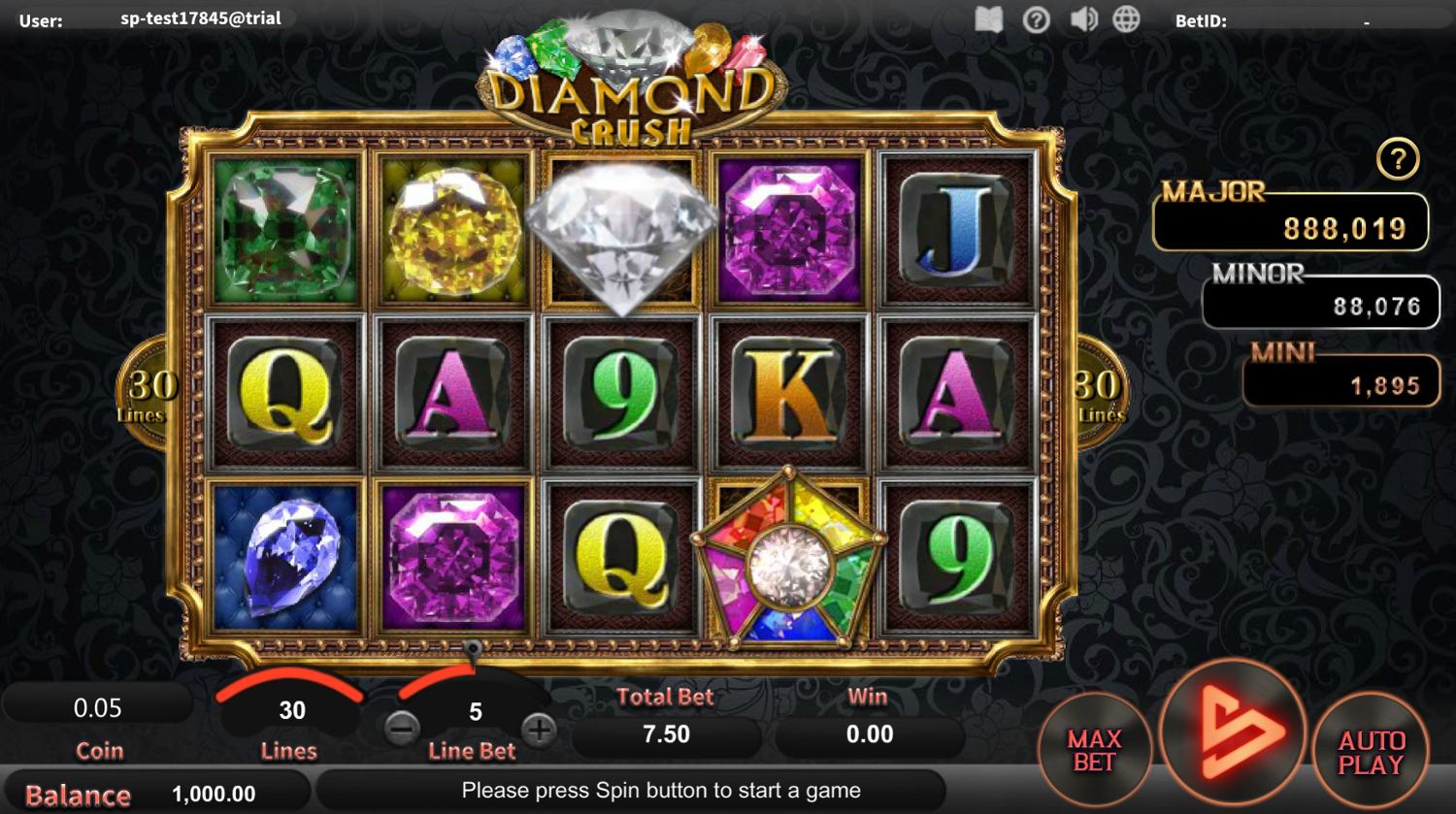 Diamond Crush Slot Gameplay