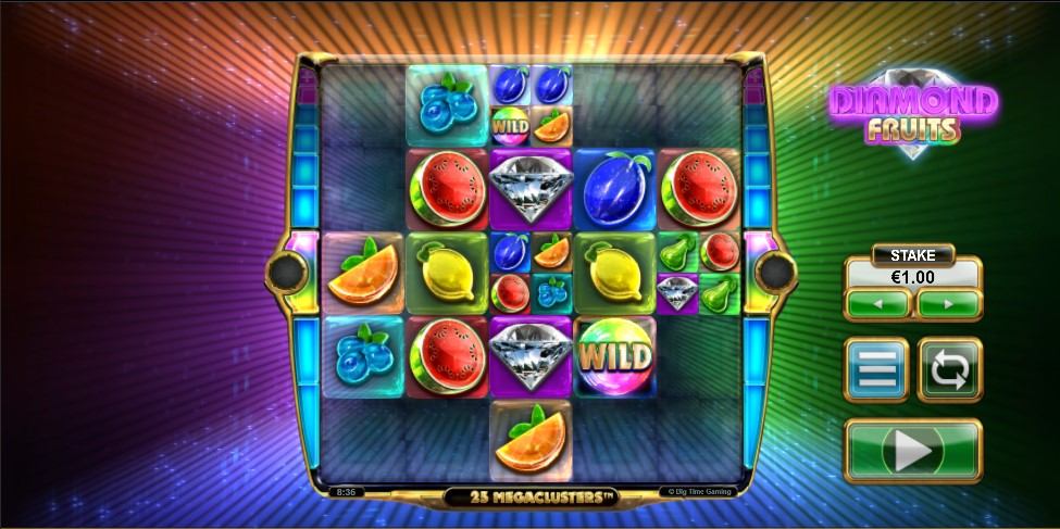 Diamond Fruits Megaclusters Slot Gameplay