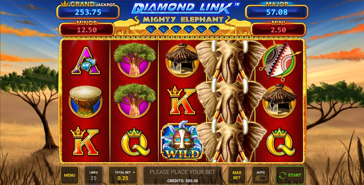 Diamond Link Mighty Elephant Slot Gameplay