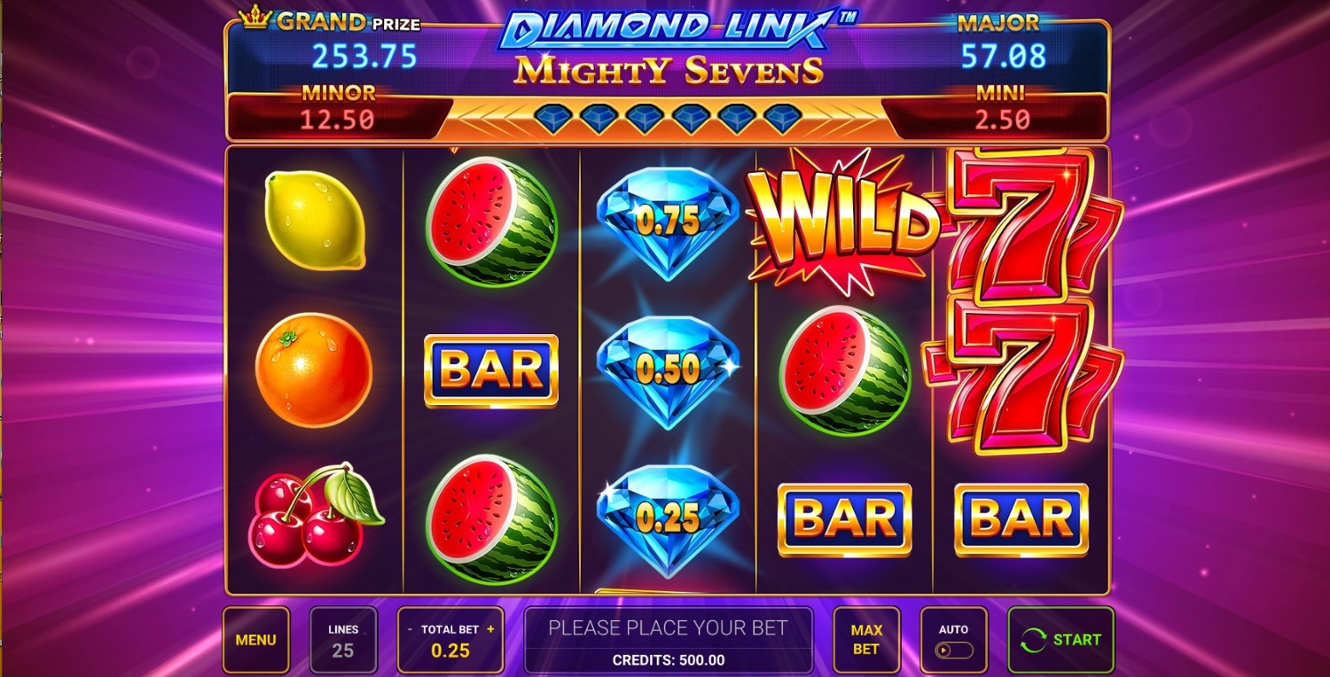 Diamond Link Mighty Sevens Slot Gameplay
